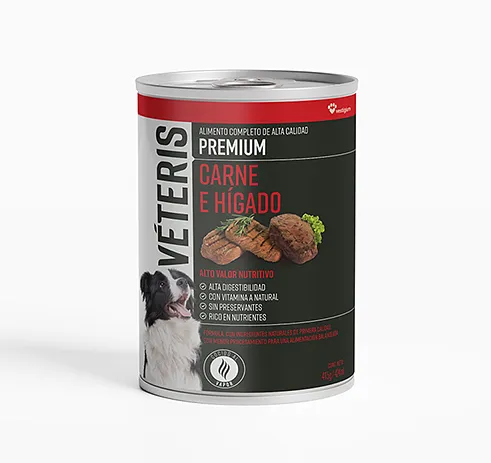 Véteris comida para perros con carne e hígado Alimento Húmedo 415gr